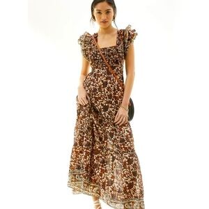 Anthropologie Love the Label tie back Maxi Dress size small